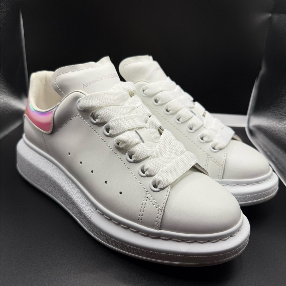 Size 8US/38EU - Alexander McQueen Oversized White/Shock Pink
